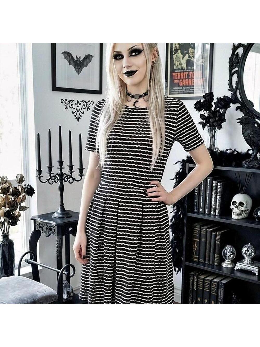 Women's Black and Multi Dress